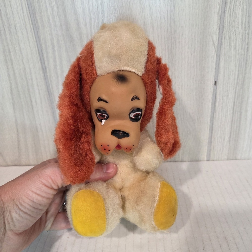 Rubber Face Plush Sad Dog Hound Puppy Rushton Toys Vintage Herman